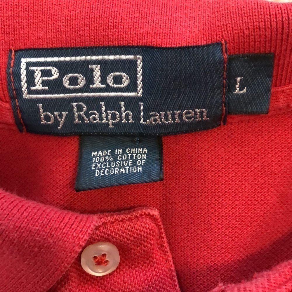 Polo By Ralph Lauren Mens Polo Sz L Red Short Sleeve Cotton Work Business Casual - Picture 4 of 7